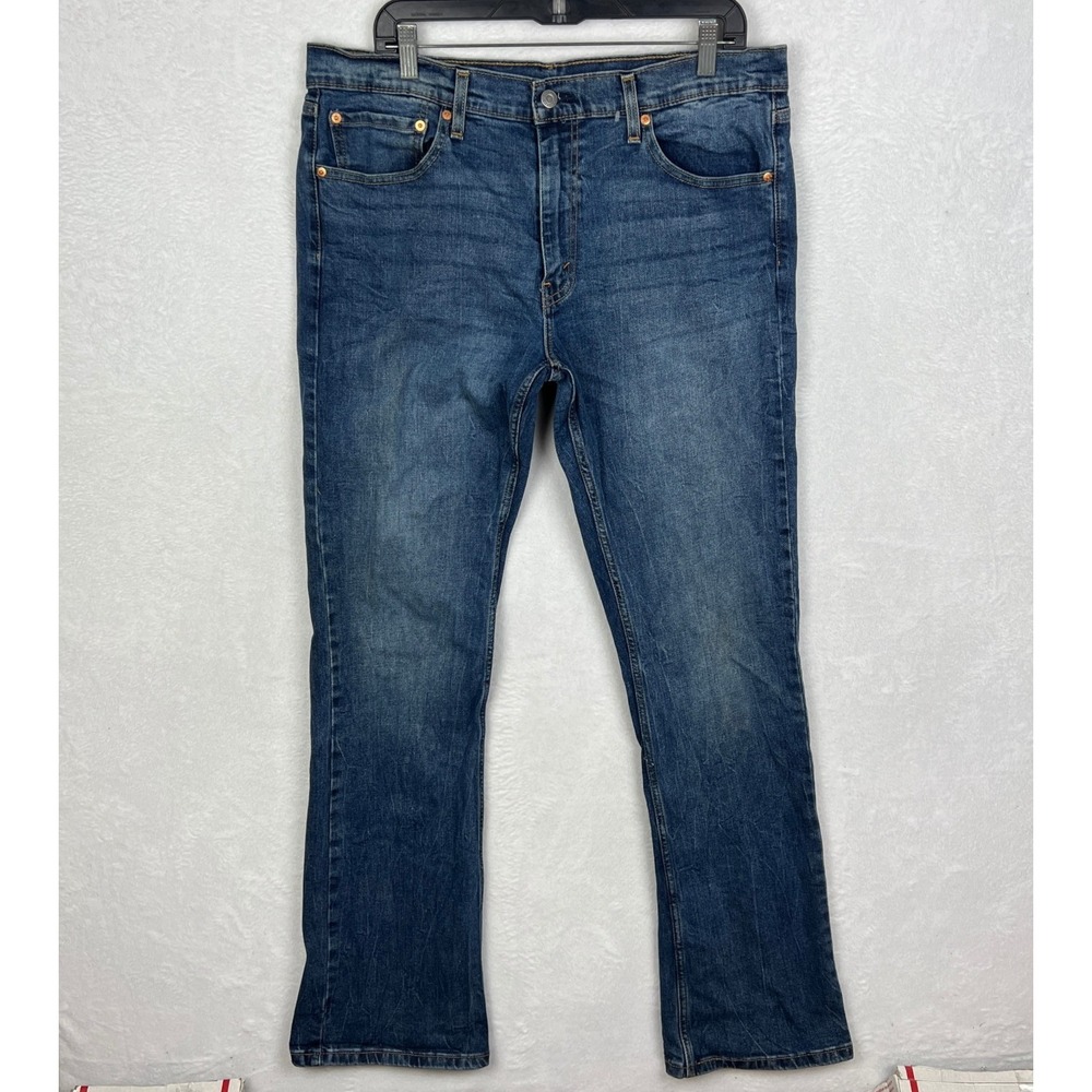 Levis 527 Jeans Mens 36x34 Slim Bootcut Blue‎ Denim Wide Leg Stretch Straight